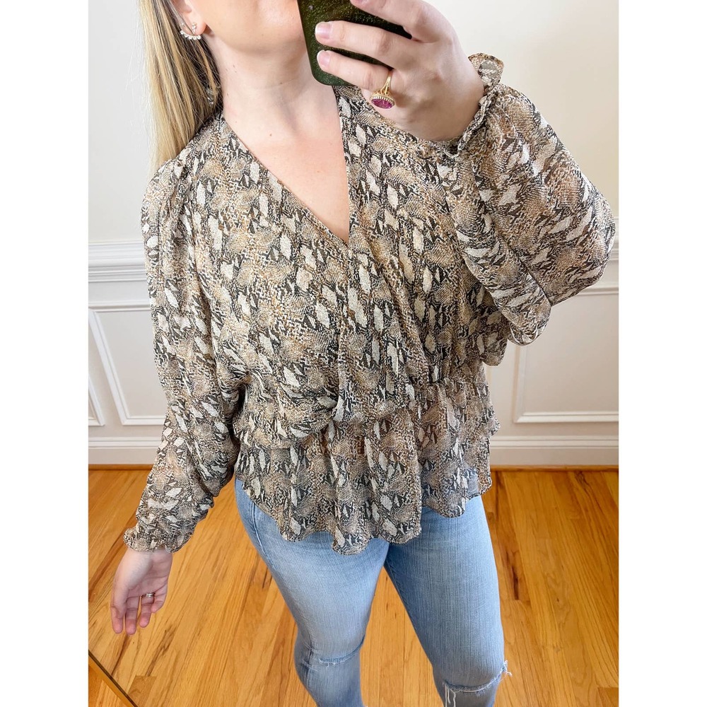 Nwot Generation Love Python Print Flowy Surplice … - image 2